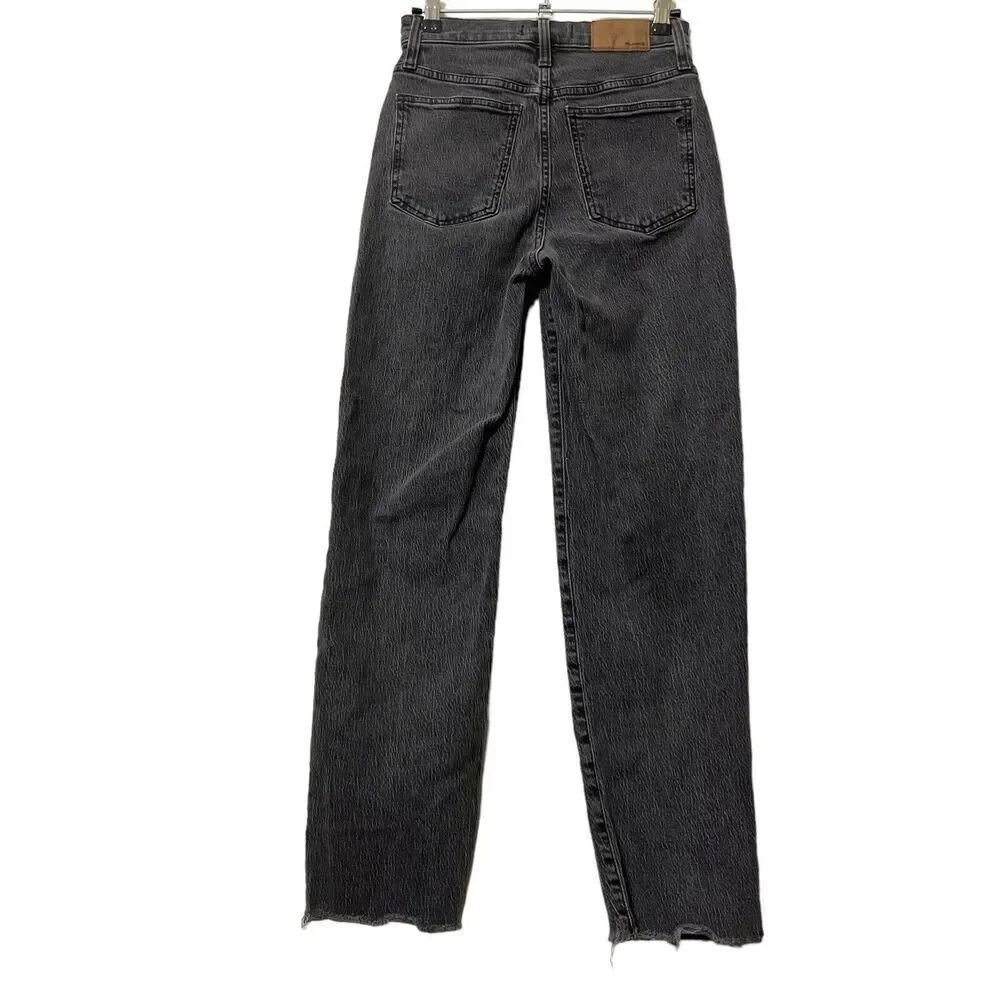 Madewell The‎ Perfect Vintage Straight Jeans Lunar Wash Raw Hem Women’s Size 24